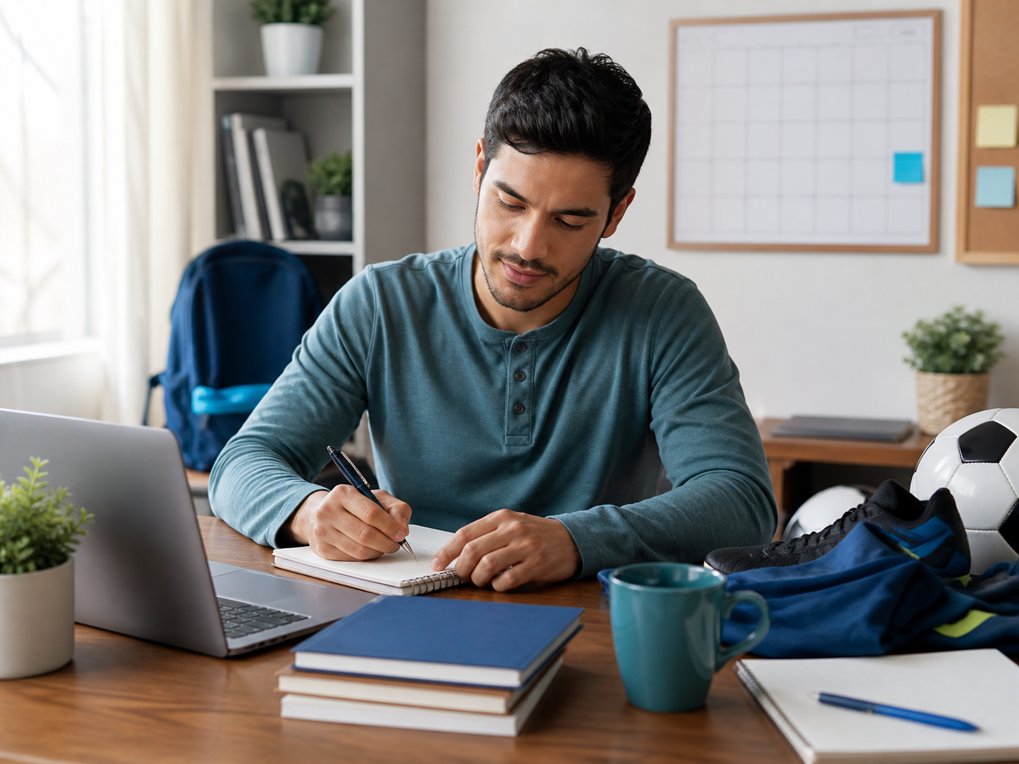 Student planning activities, study, work and sports