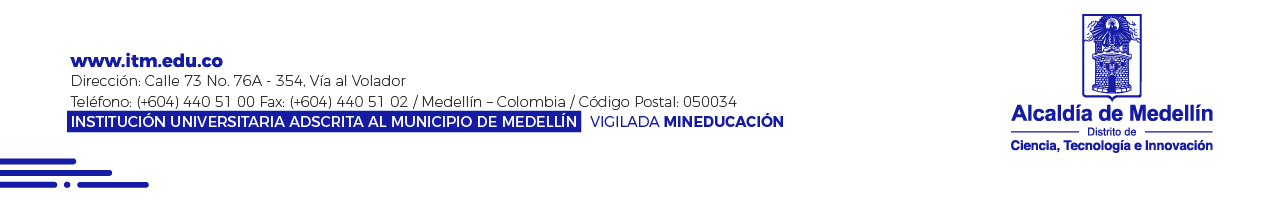 ITM institutional contact details and Alcaldía de Medellín