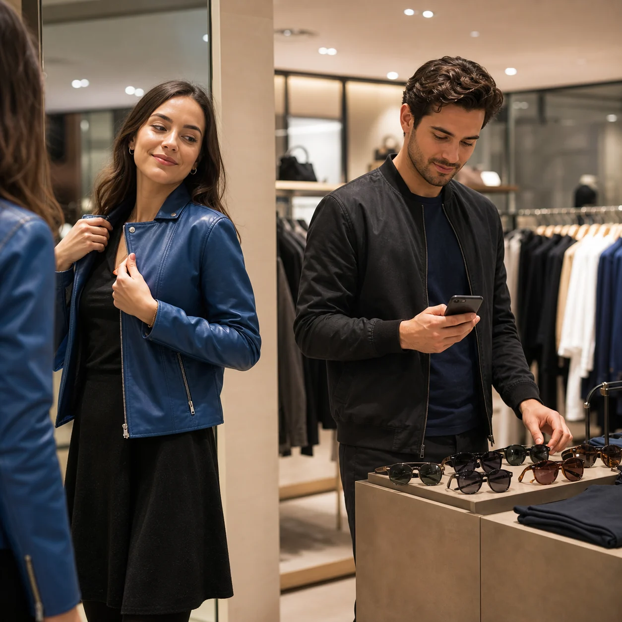 Reading activity about Sofia and Lucas shopping for a jacket before a concert