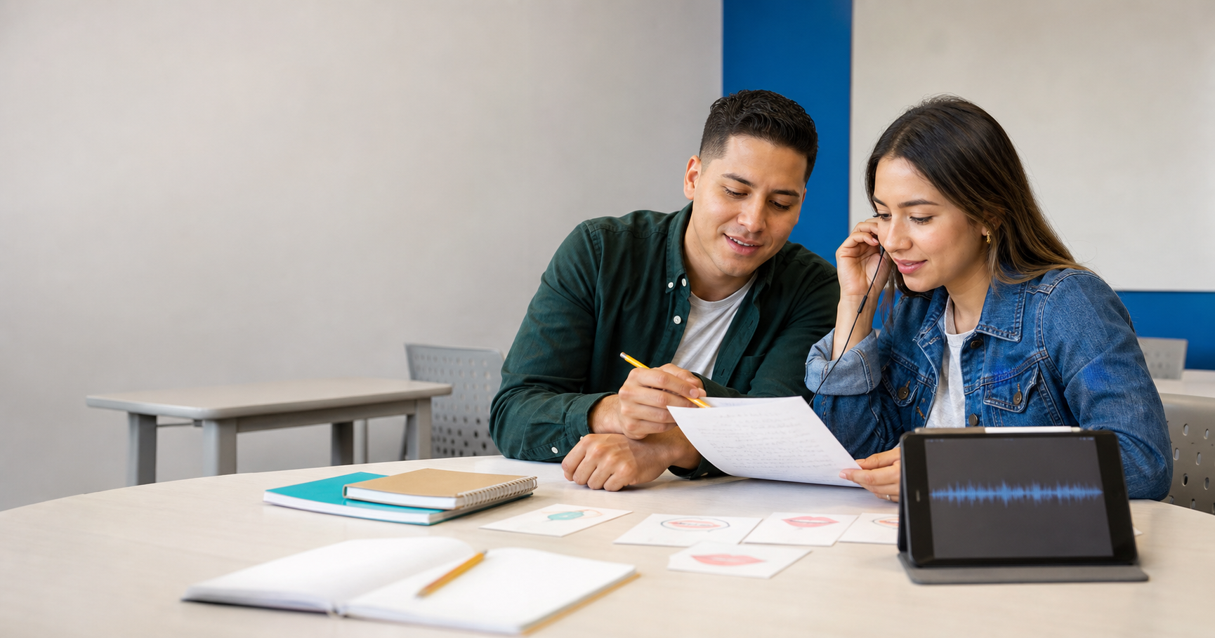Adult learners studying regular past spelling and pronunciation