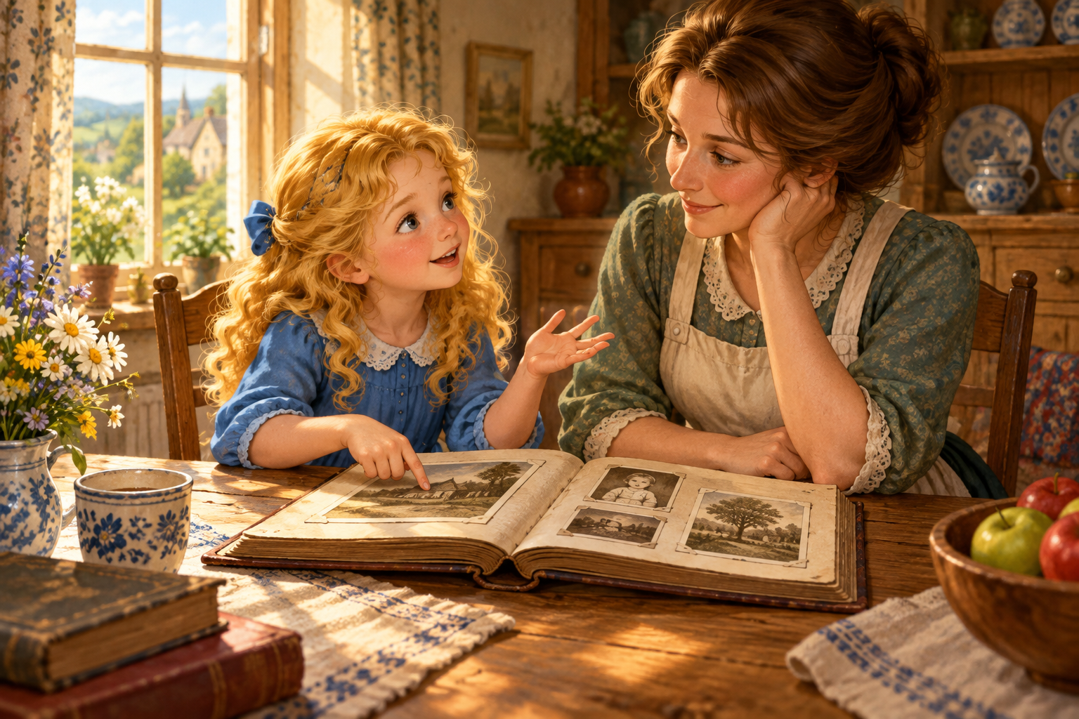 Goldilocks and her mother sharing a memory