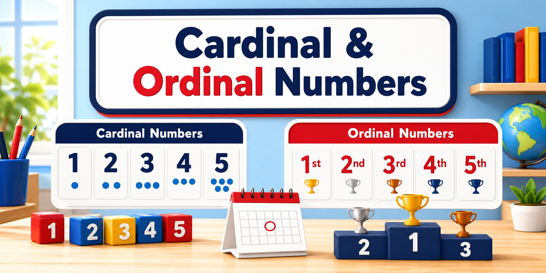 Cardinal and ordinal numbers banner