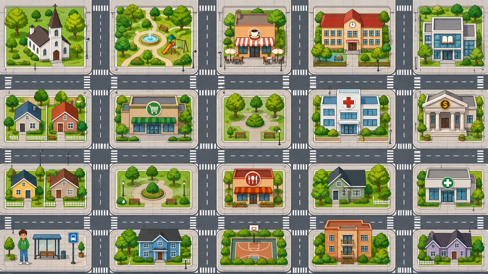 Active 2D map for directions practice