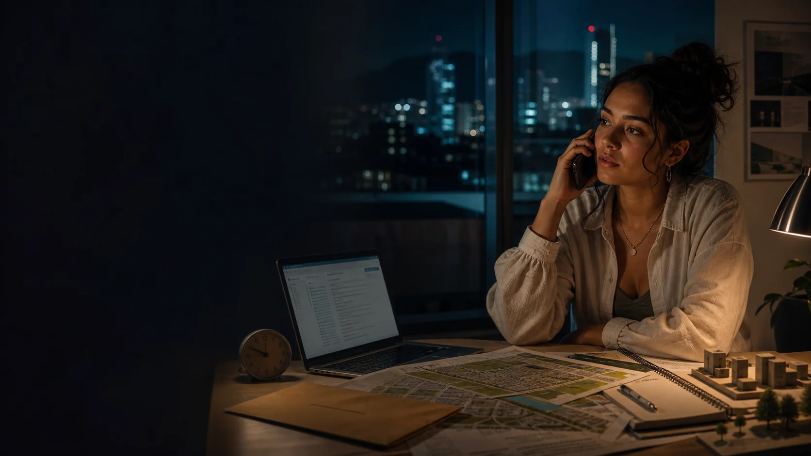 Salomé making an important late-night phone call