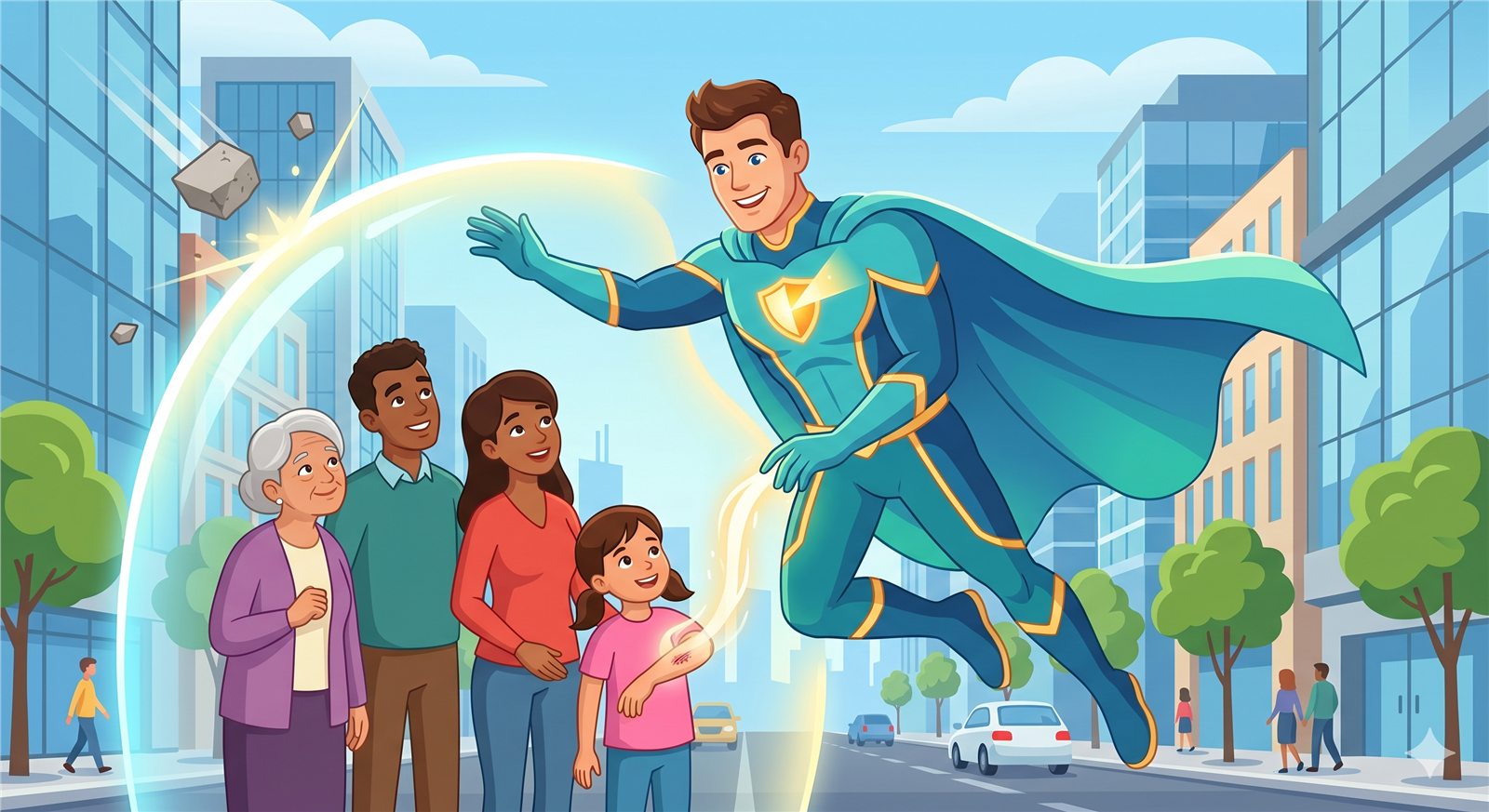 Example superhero The Helpful Guardian