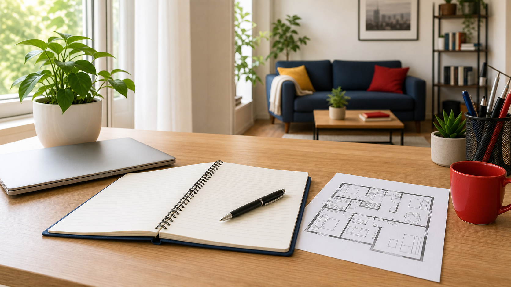 Étudiant préparant une description orale de son logement en français
