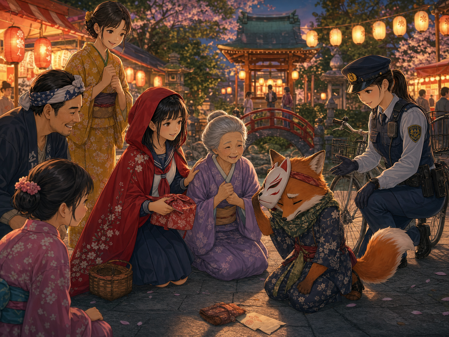 Akari et la gardienne confrontent le renard