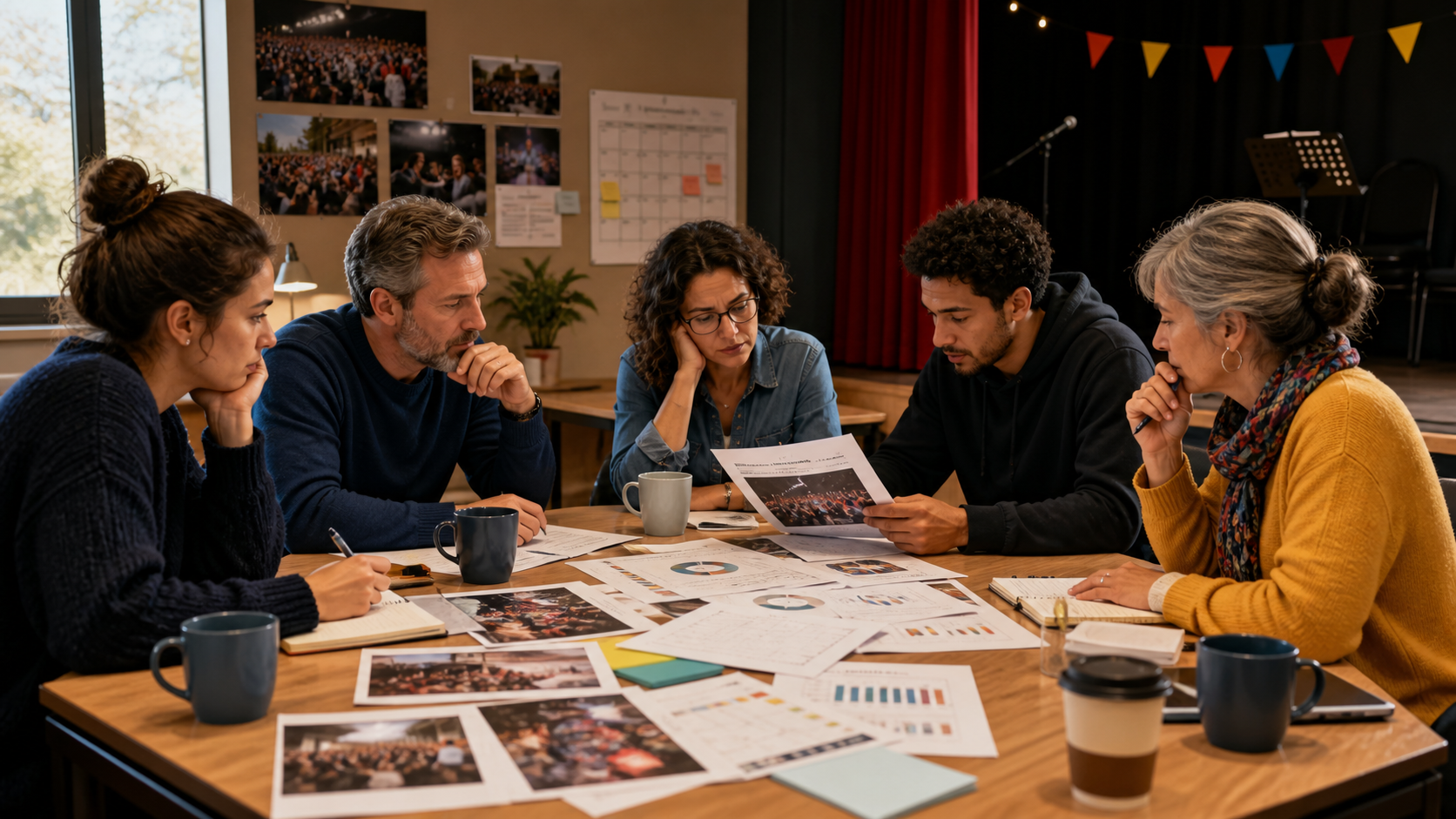 Réunion de bilan après un projet culturel de quartier