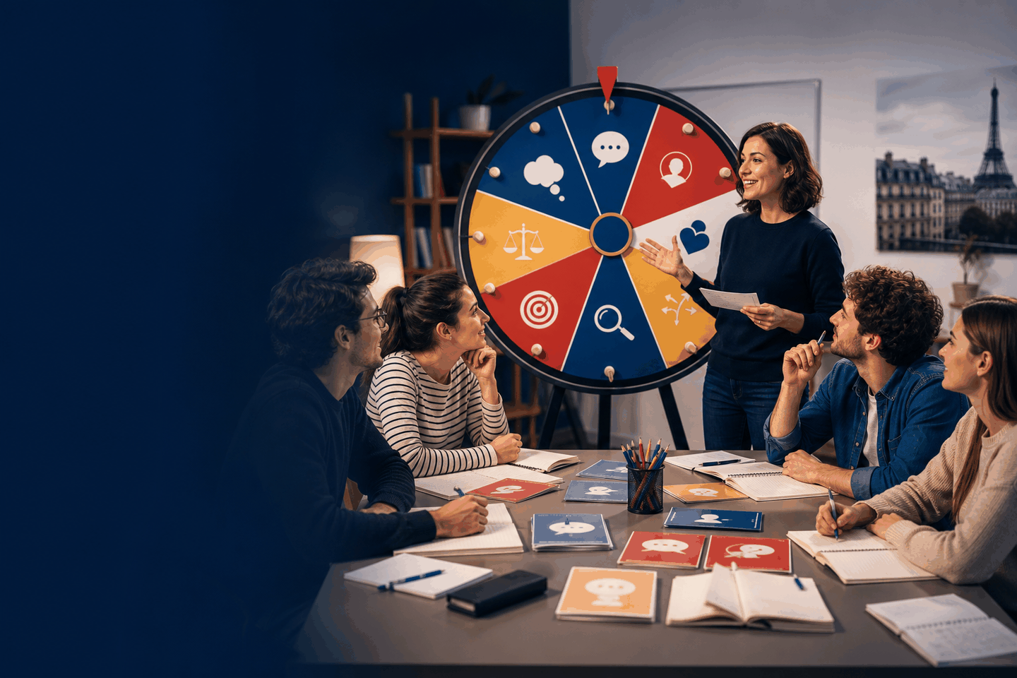 Jeu oral avec une roulette de questions sur les regrets