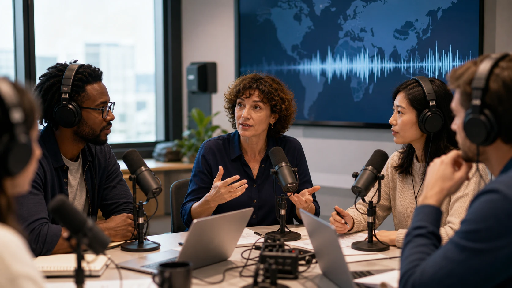 Studio de langue avec adultes travaillant les registres du francais